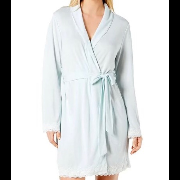 Charter Club Lace Trimmed Soft Knit Wrap Robe